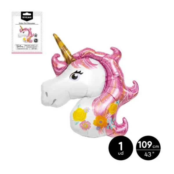 GLOBO FOIL FORMA UNICORNIO 109CM