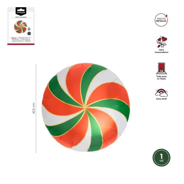 GLOBO FOIL FORMA CARAMELO 18" 45CM