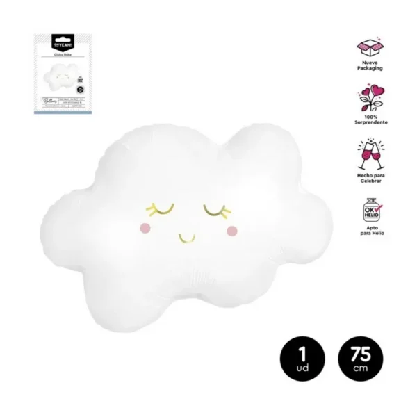 GLOBO FOIL FORMA NUBE BLANCA 71CM
