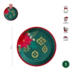 PLATO LLANO TRAD XMAS Ø23CM CARTÓN 6 UDS