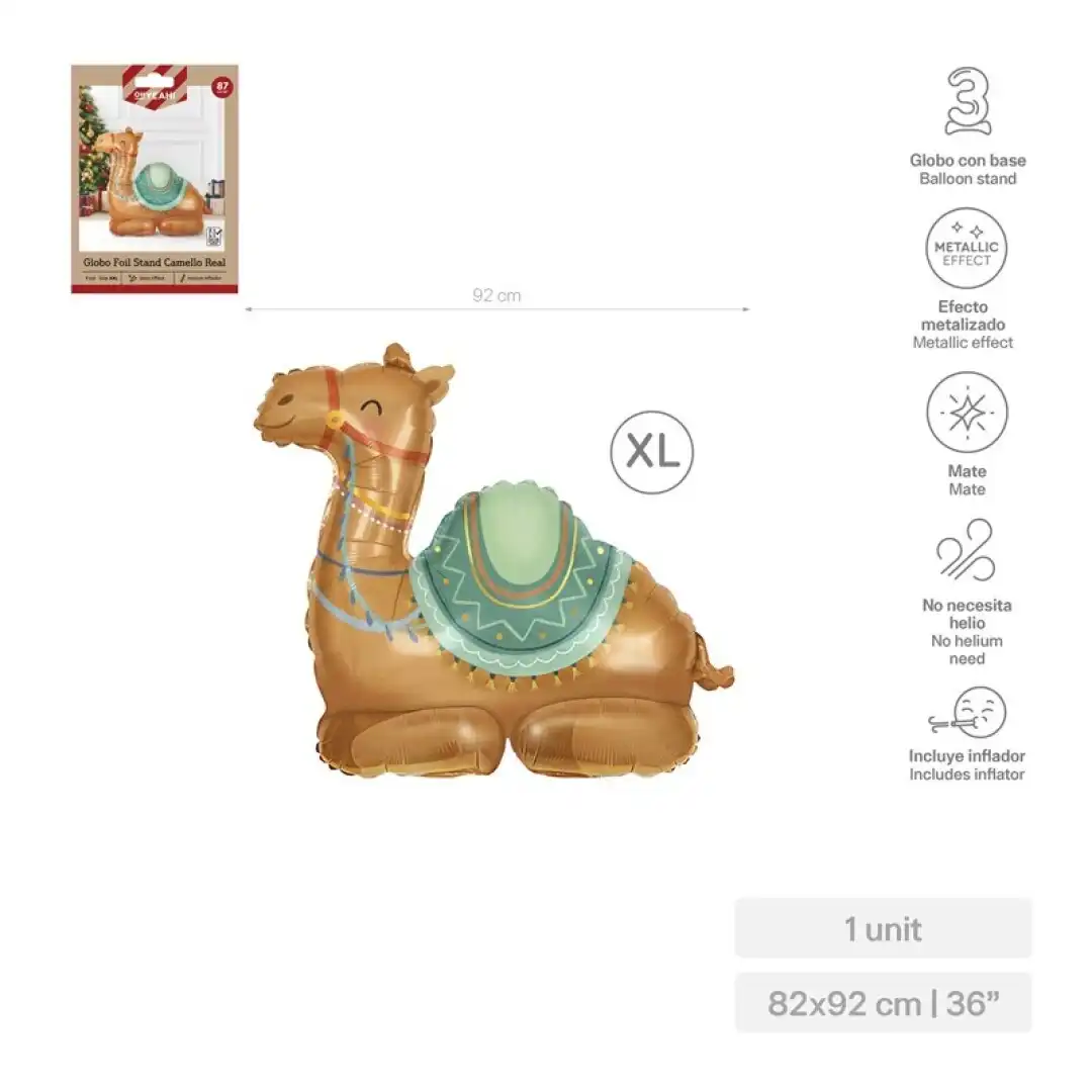 22CU00011501 GLOBO FOIL CAMELLO 82X92CM 32" 1 UD - Imagen 1