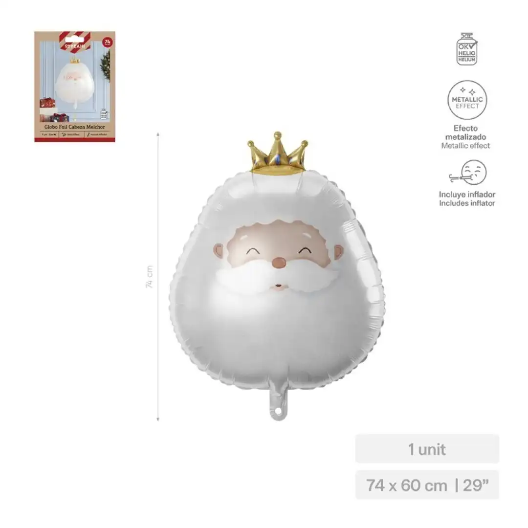 22CU00011695 GLOBO CABEZA MELCHOR PETIT RRMM 74 X 56 CM 29" - Imagen 1